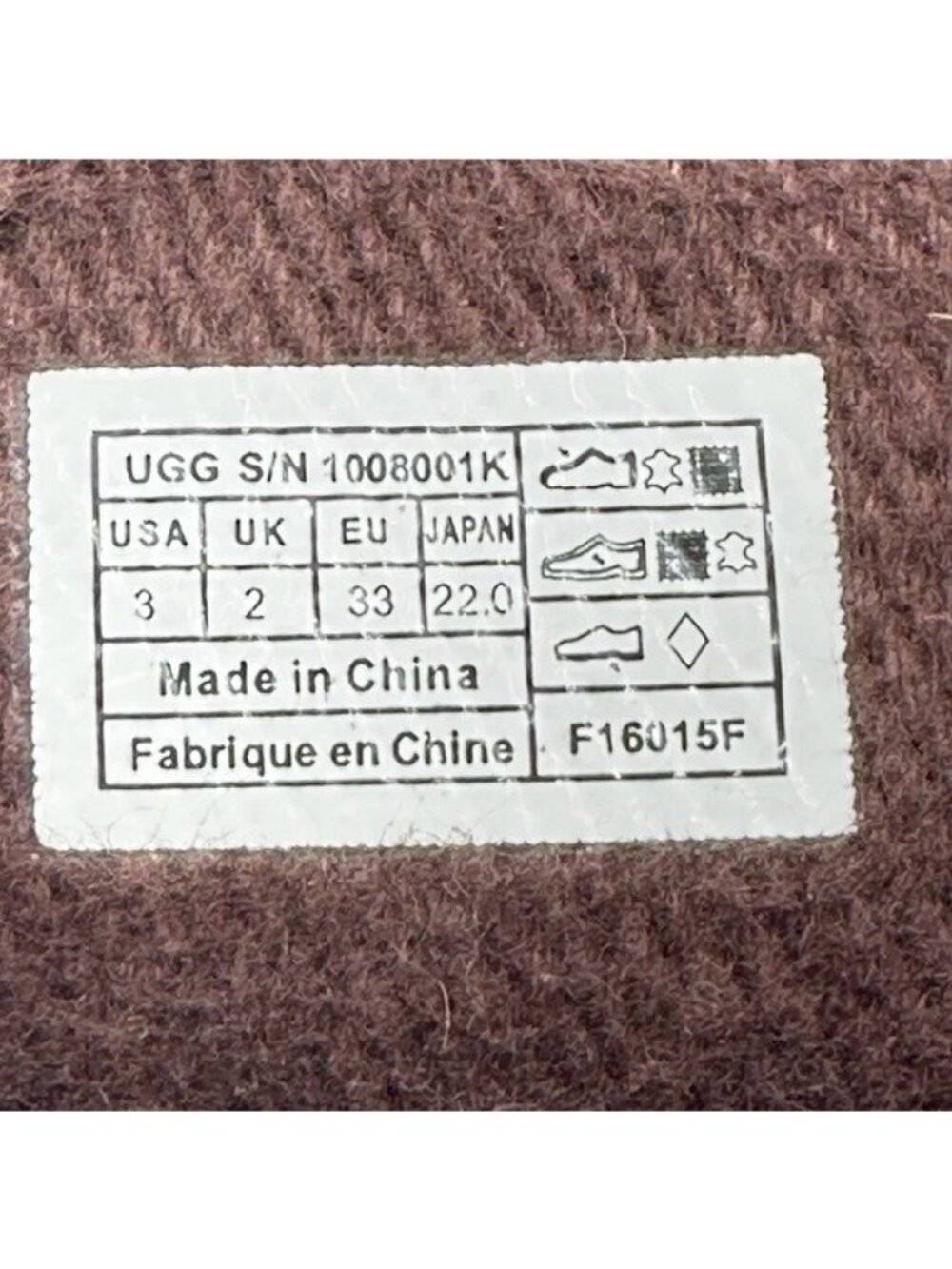 UGG Orin Kids Size 3 Ankle Boots Wool Brown Leather Wool Cuff Lace Up 1008001K - Picture 2 of 9